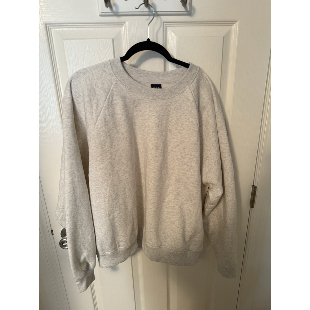 Gap Women's Weathered Gray Crewneck Sweatshirt NWT XL Oversized Soft Cozy